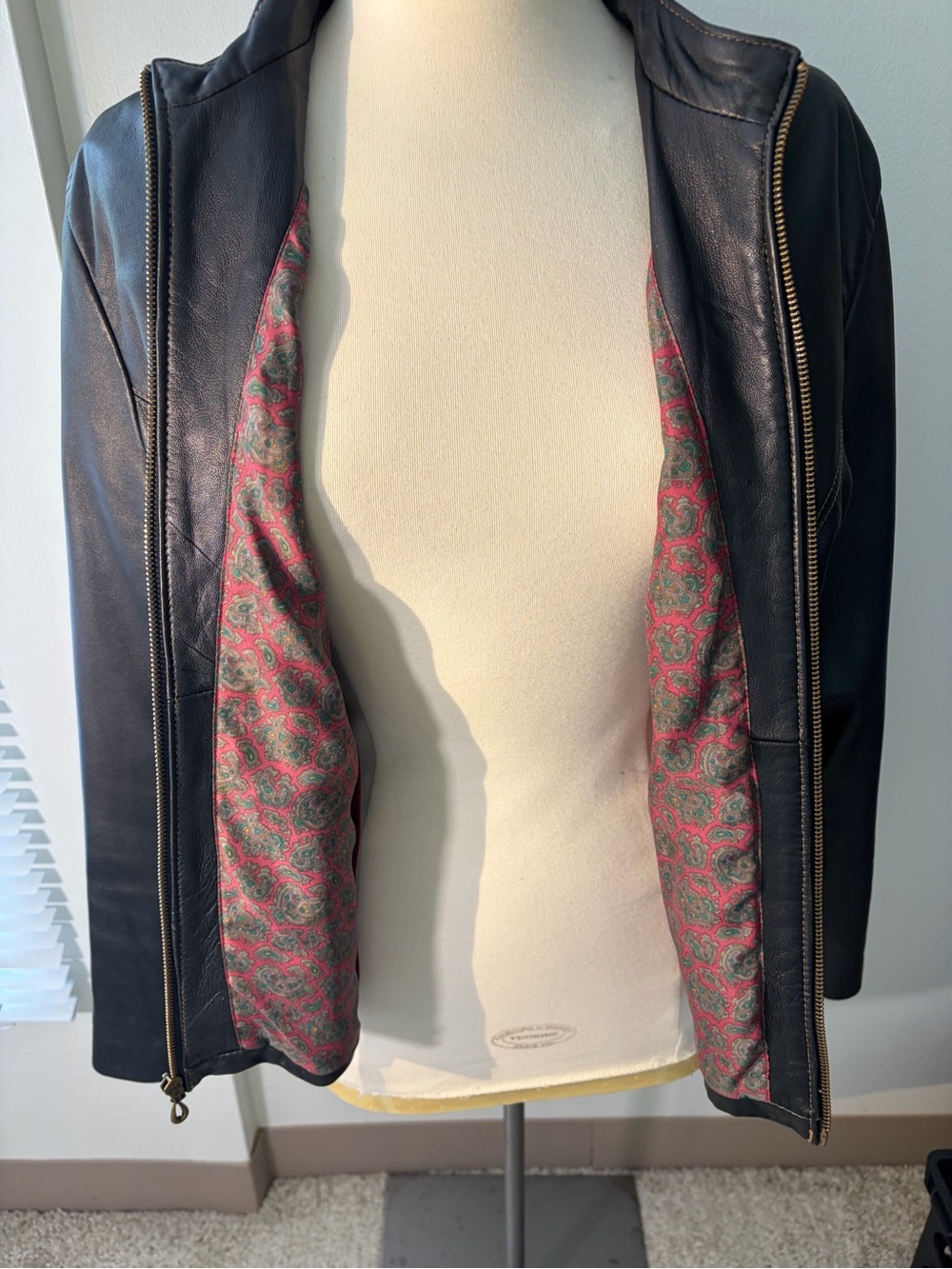 Wilsons Leather Sleek Scuba Jacket Light Black Women Size XL Mandarin Collar - Picture 5 of 9
